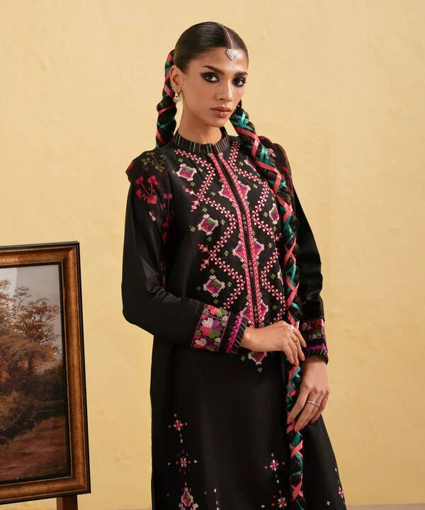 sapphire Embroidered Dhanak Three Piece D-69