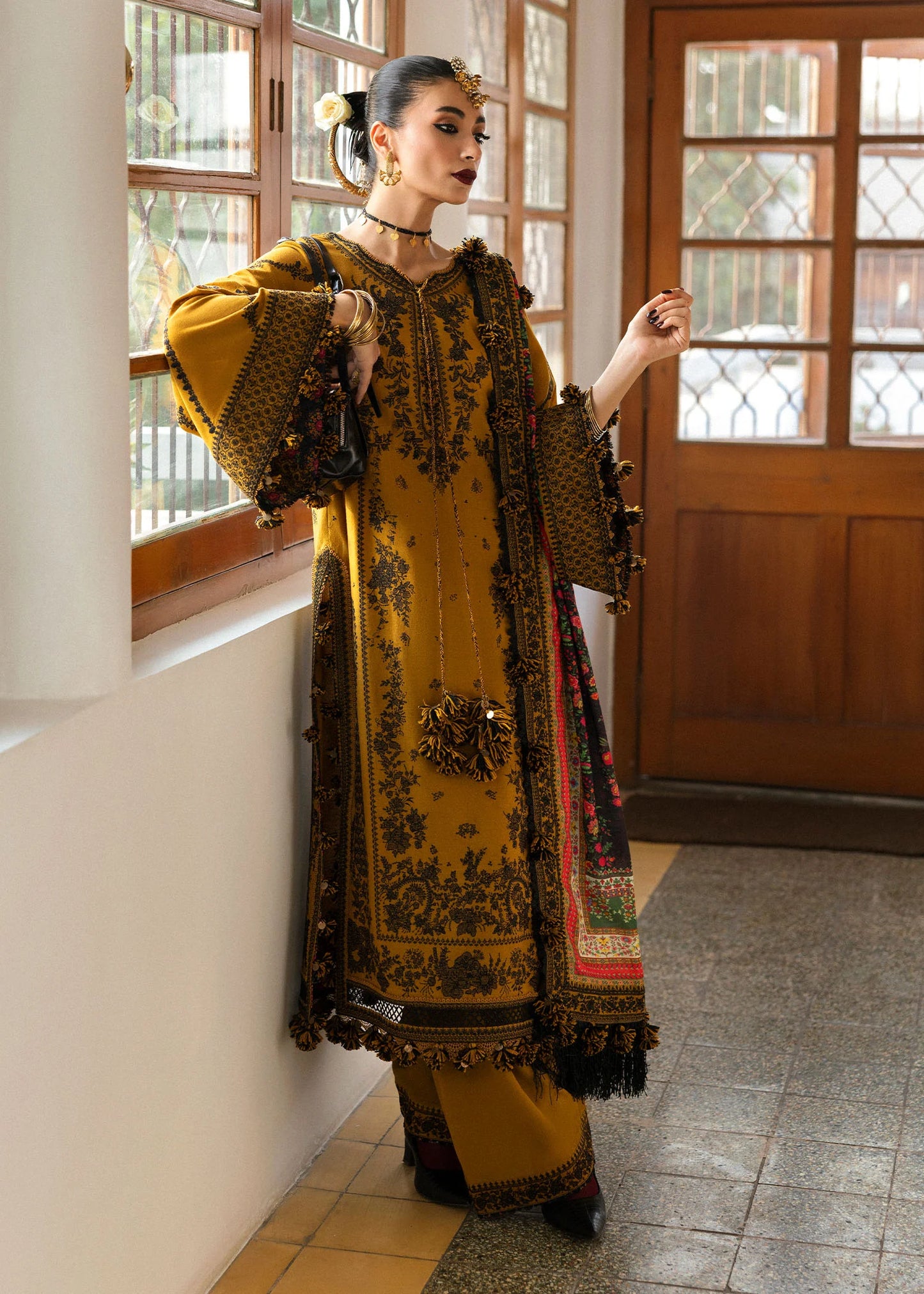 Hussain Rehar 3PC Embroidered Lawn Suit with Printed Chiffon Dupatta