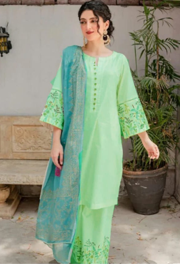 Fcc-882 pista lawn Embroidered three piece