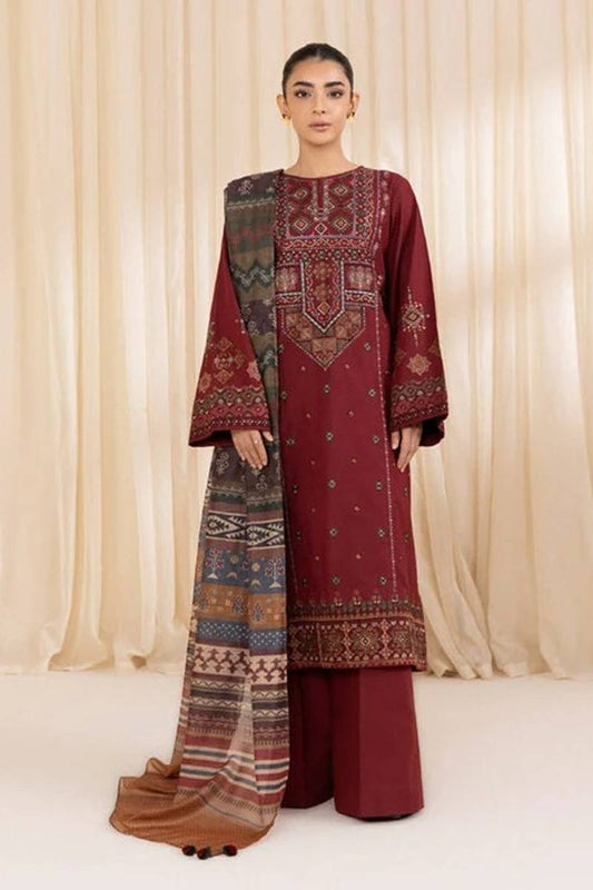 sapphire Embroidered Dhanak Three Piece SP-715