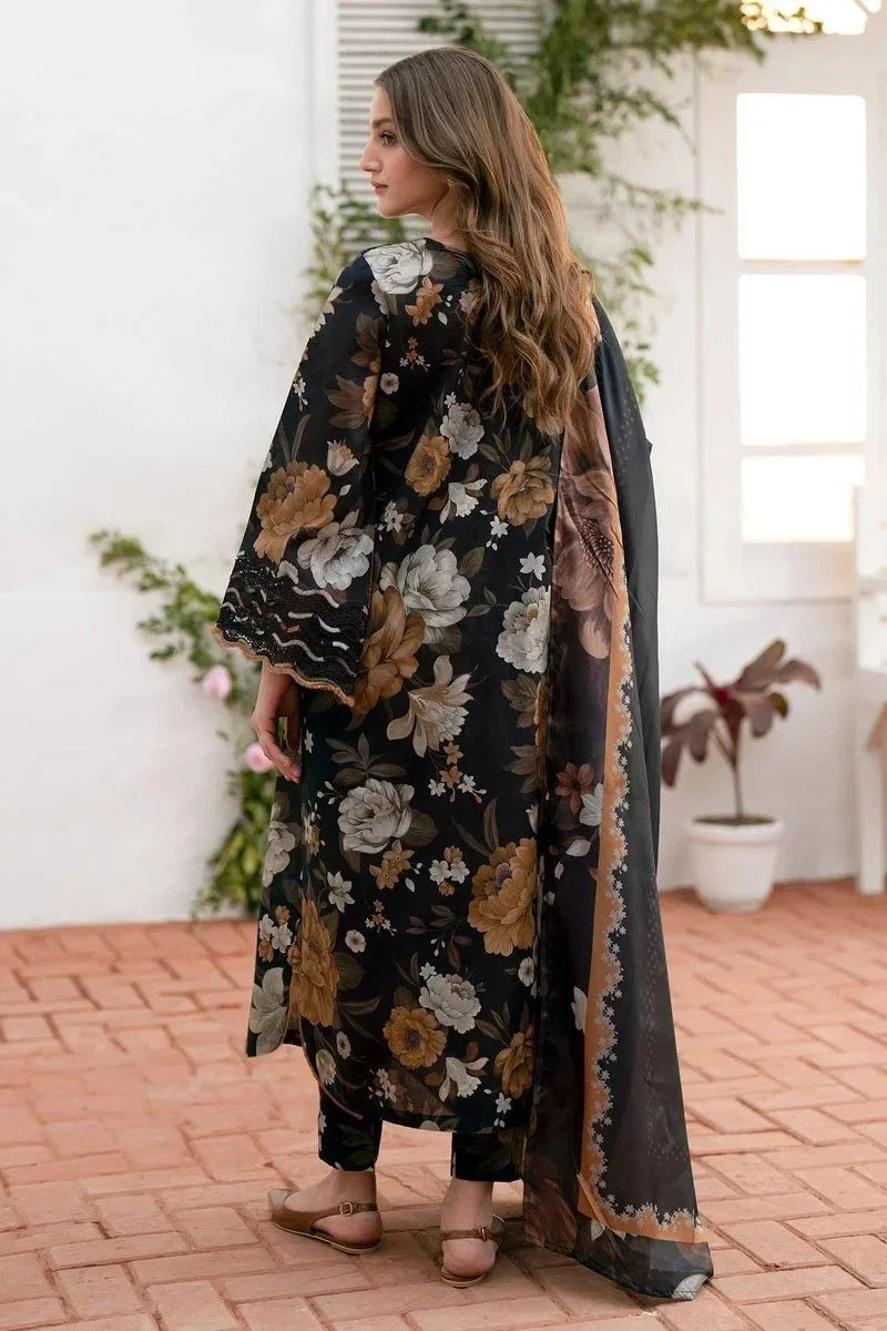 Baroque D-100 Printed three  piece suit ( khaddar )