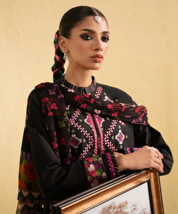 sapphire Embroidered Dhanak Three Piece D-69