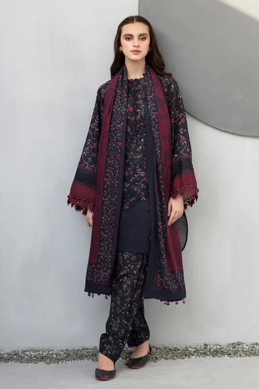 Baroque D-801 Printed khaddar  three  piece