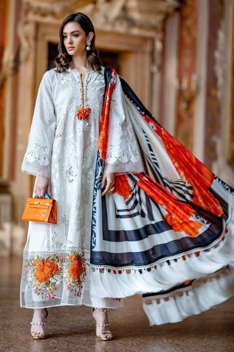 Sana Safinaz Embroidered lawn Three Piece SS-100