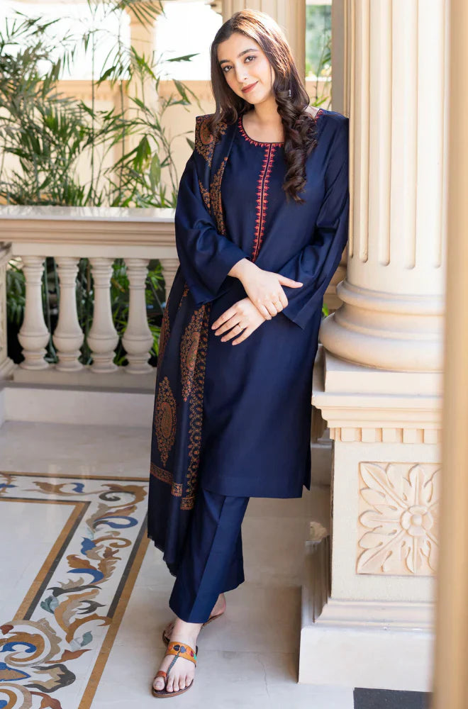 Asling - Winter 3PC Dhanak Embroidered Suit