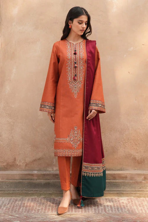 JAZMIN Embroidered Dhanak Three Piece jz-105