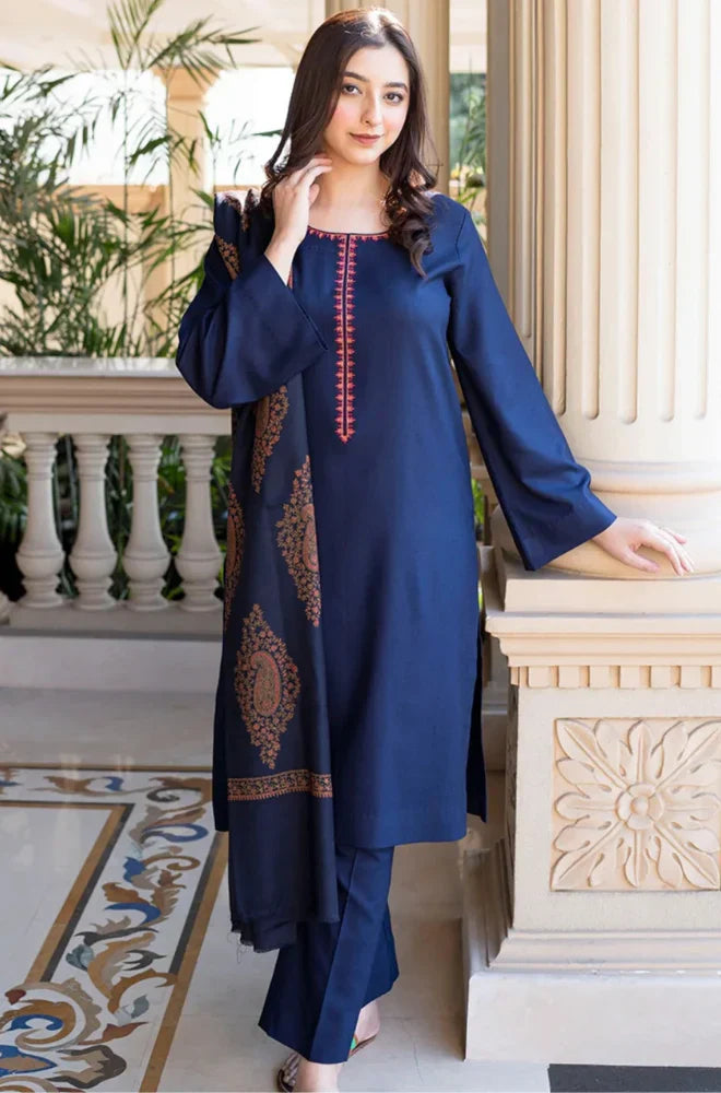 Asling - Winter 3PC Dhanak Embroidered Suit