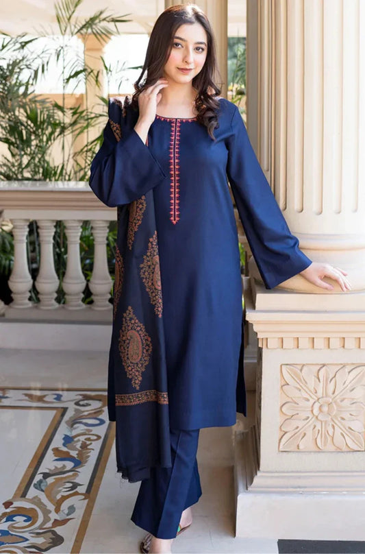 Asling - Winter 3PC Dhanak Embroidered Suit
