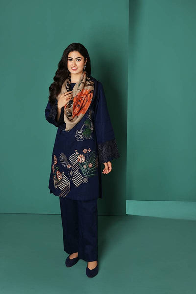 Nishat 539 Blue Lawn  Embroidered three piece