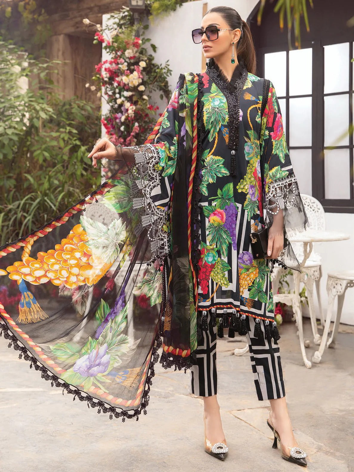 M-Print 1040 Lawn Digital Printed Three Piece