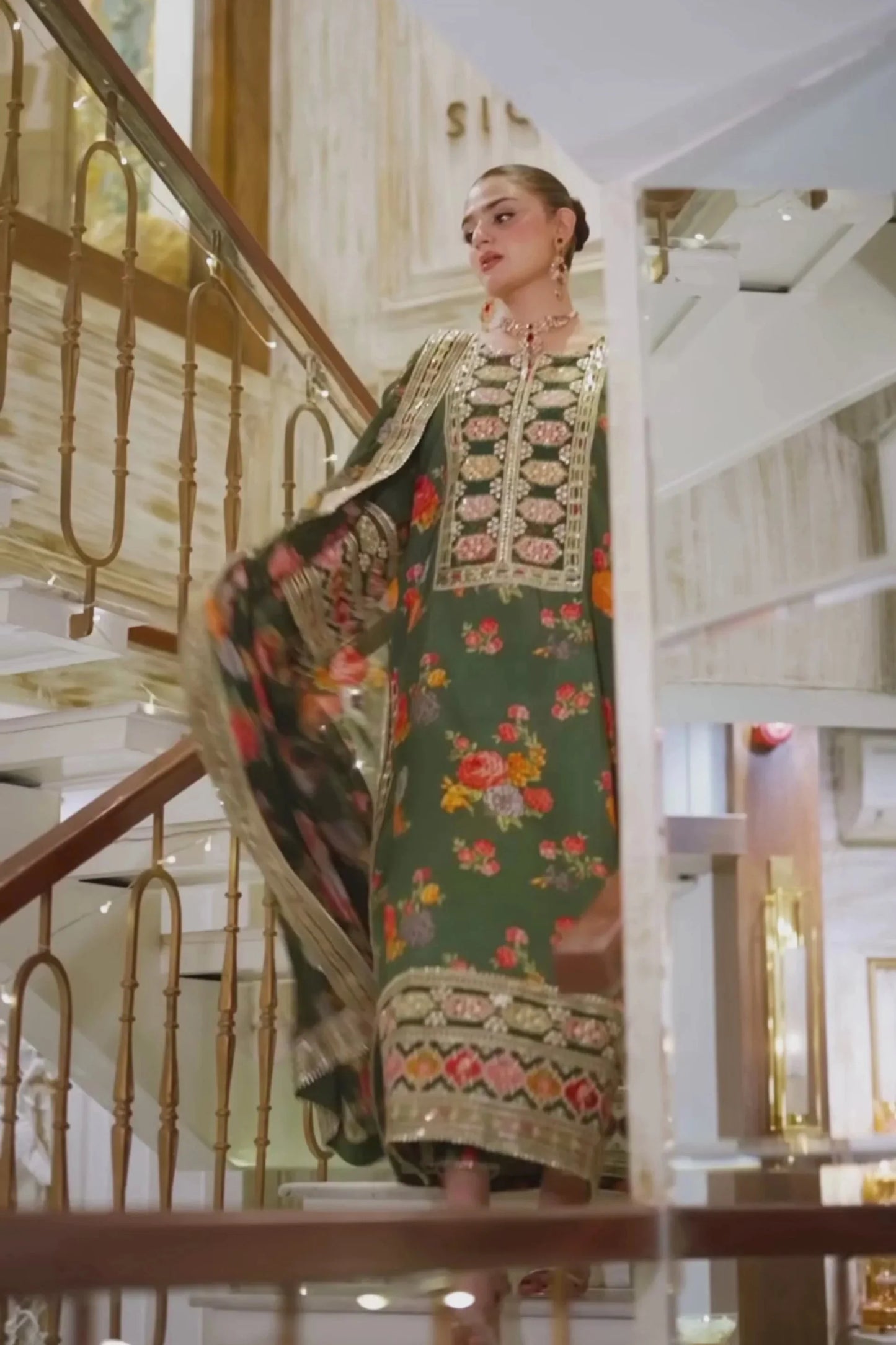 fcc-1001 (Mongia) Printed Airjet Shamoz Silk Three Piece