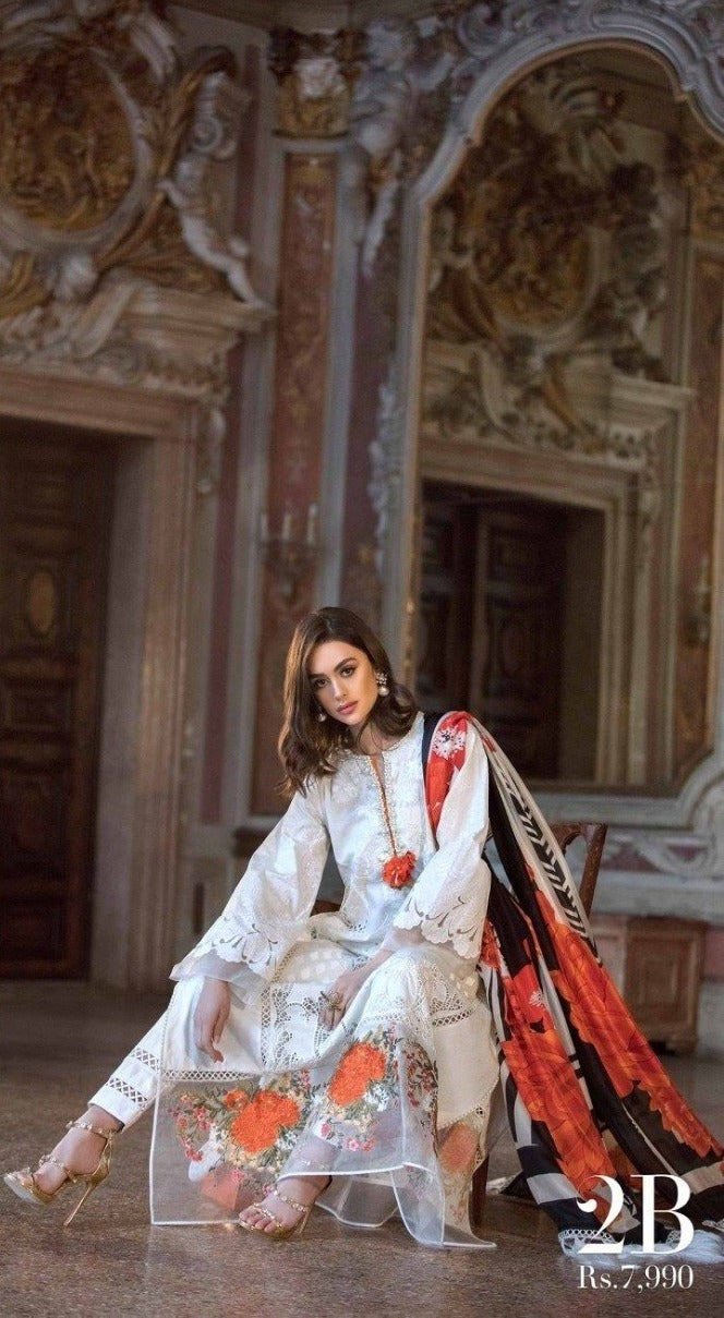 Sana Safinaz Embroidered lawn Three Piece SS-100