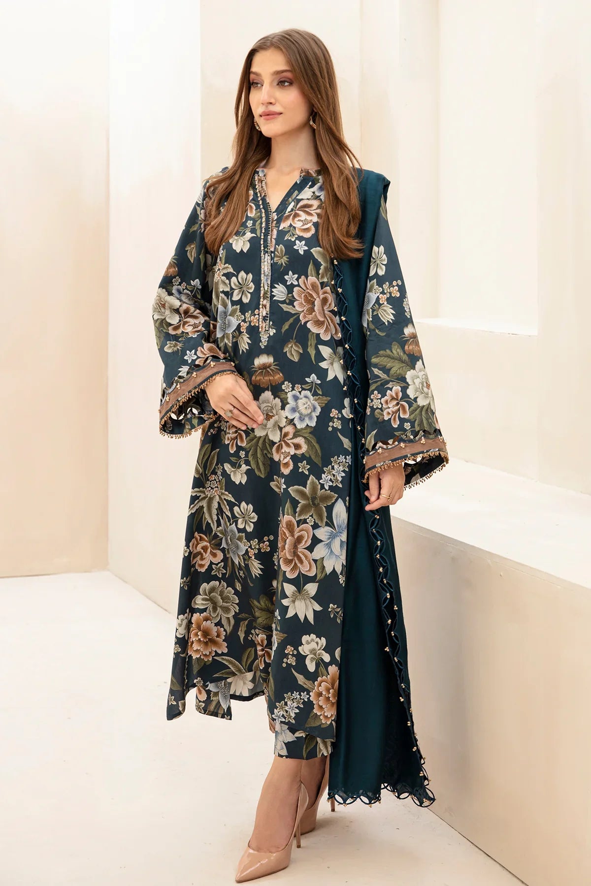 Baroque D-793 Printed three  piece suit