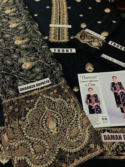Bareeze  D 349 Black Embroidered Three Piece Lawn Collection