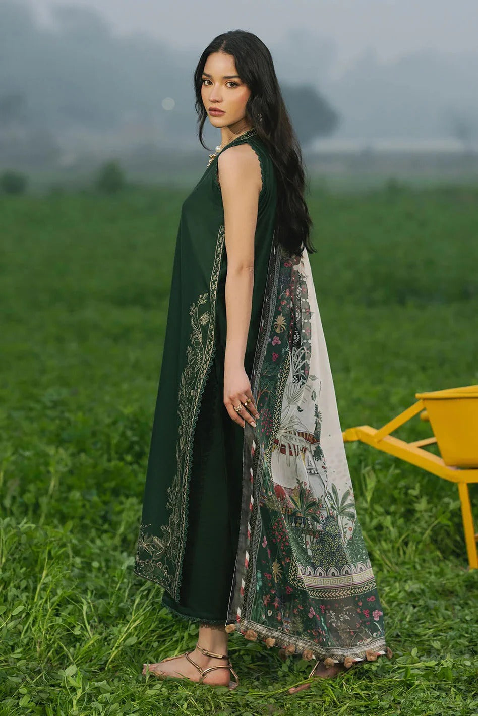 IZEL  Embroidered dhanak Three Piece IZ-07