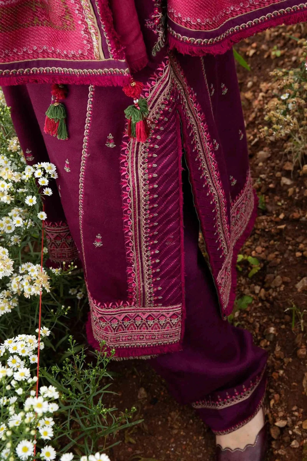 zarashahjhan Embroidered Dhanak Three Piece coco-97