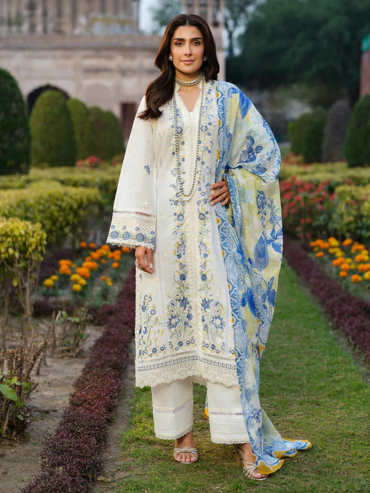 Dhanak-3PC Embroidered Shirt with Digital Printed Wool Shawl