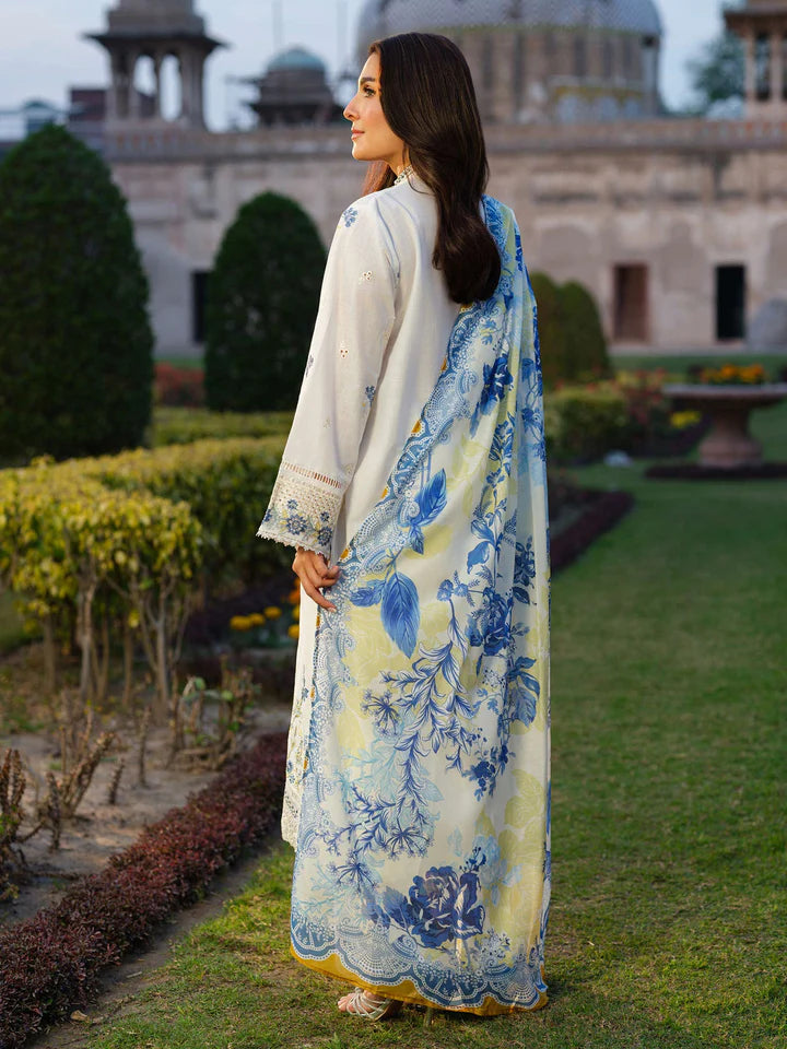 Dhanak-3PC Embroidered Shirt with Digital Printed Wool Shawl