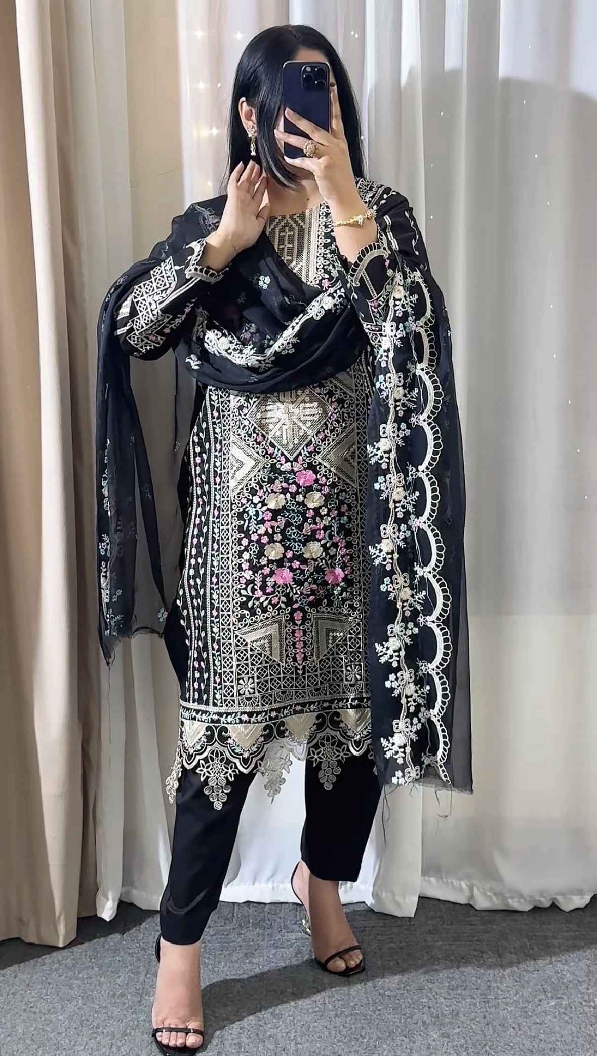 Eid Collection BIN ILYAS Embroidered lawn 3pc