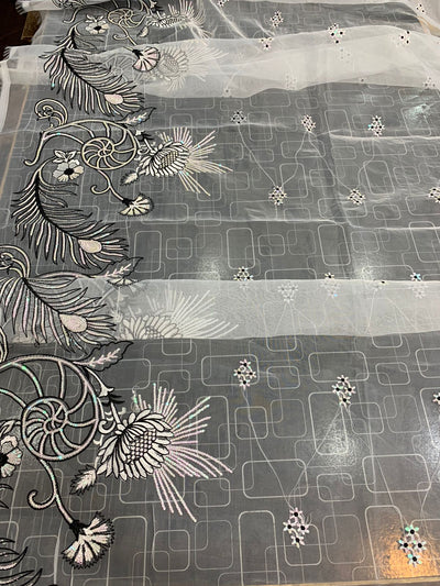 femalechoice Design#`48 Organza Lawn inner  Embroidered 3 pc