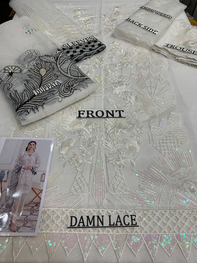 femalechoice Design#`48 Organza Lawn inner  Embroidered 3 pc