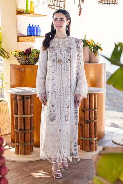 Chikenkari Qalamkar Embroidered lawn Three Piece QL-1023