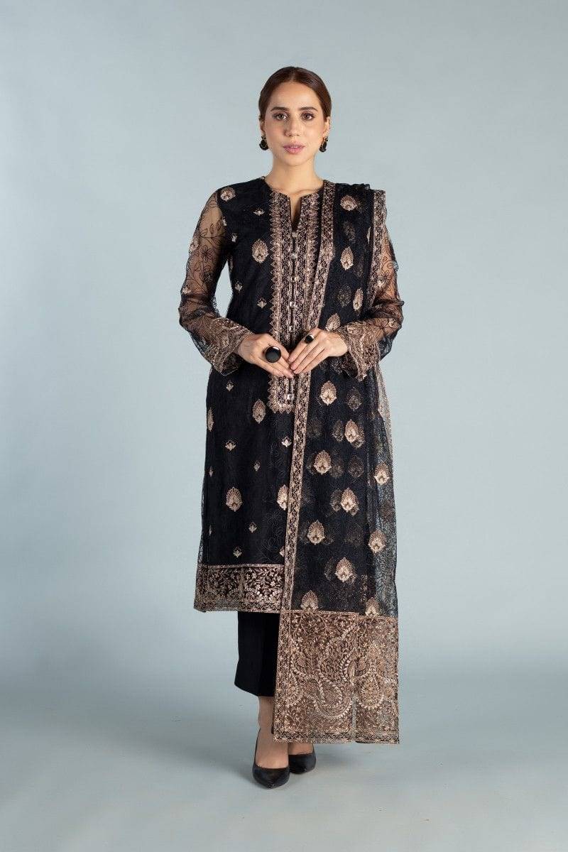 Bareeze  D 349 Black Embroidered Three Piece Lawn Collection