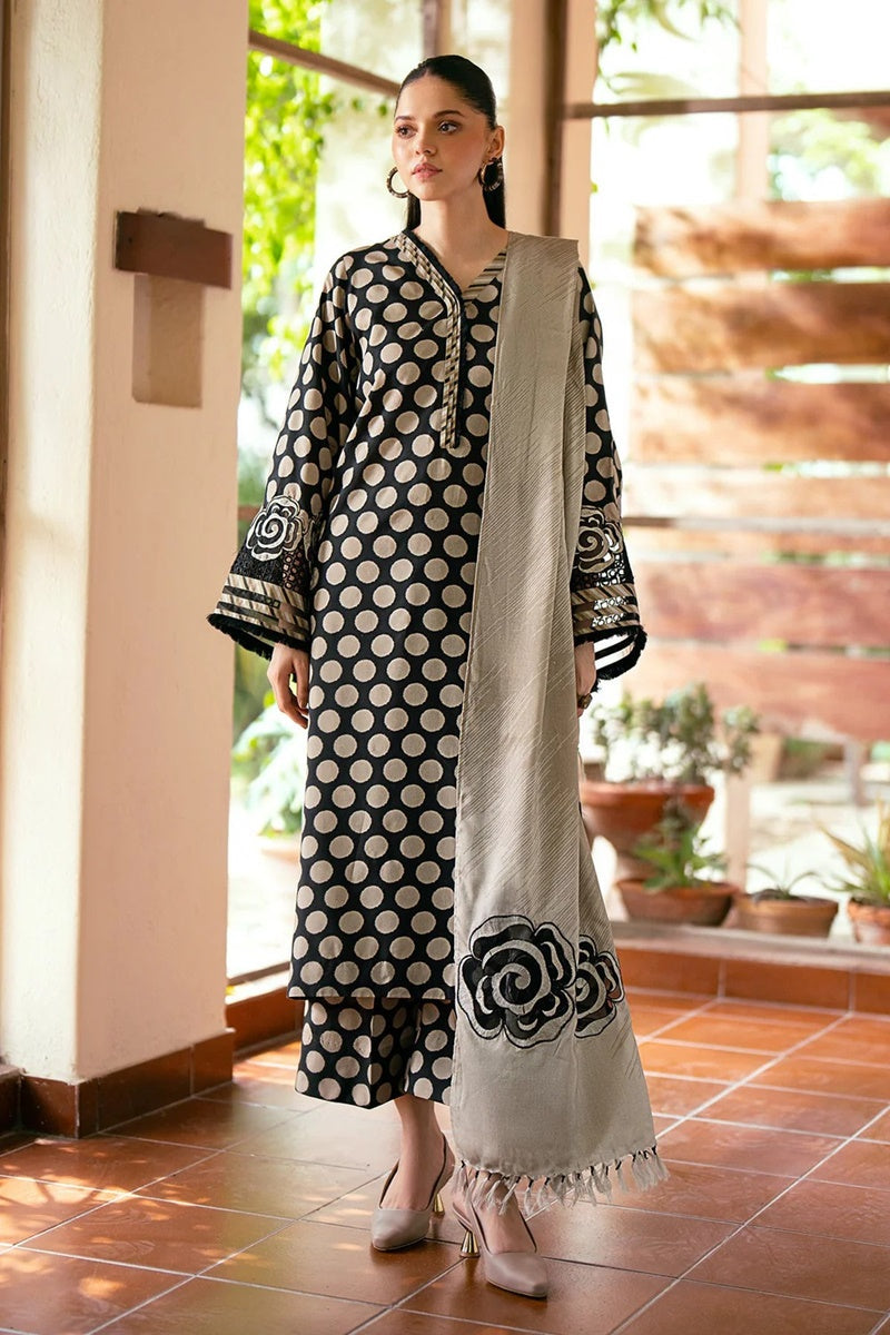 Baroque D-101 Circle Printed three piece khaddar