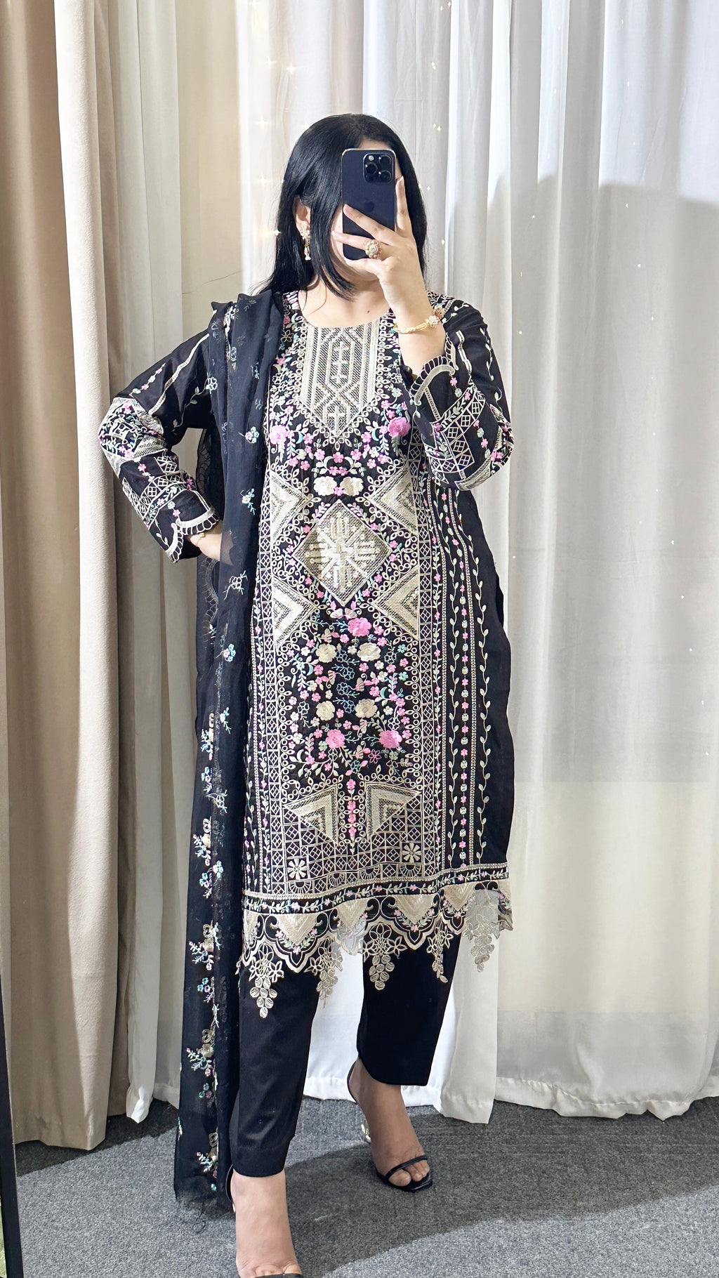 Eid Collection BIN ILYAS Embroidered lawn 3pc