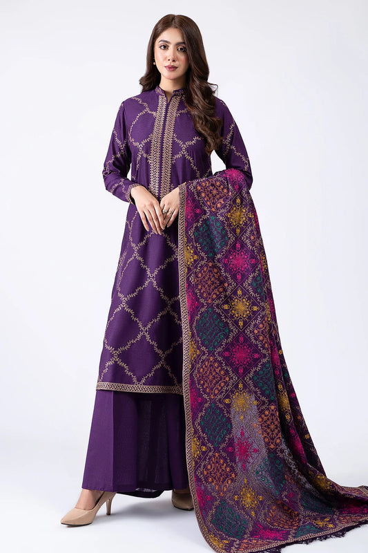Sobia nazir Embroidered Dhanak Three Piece D-72