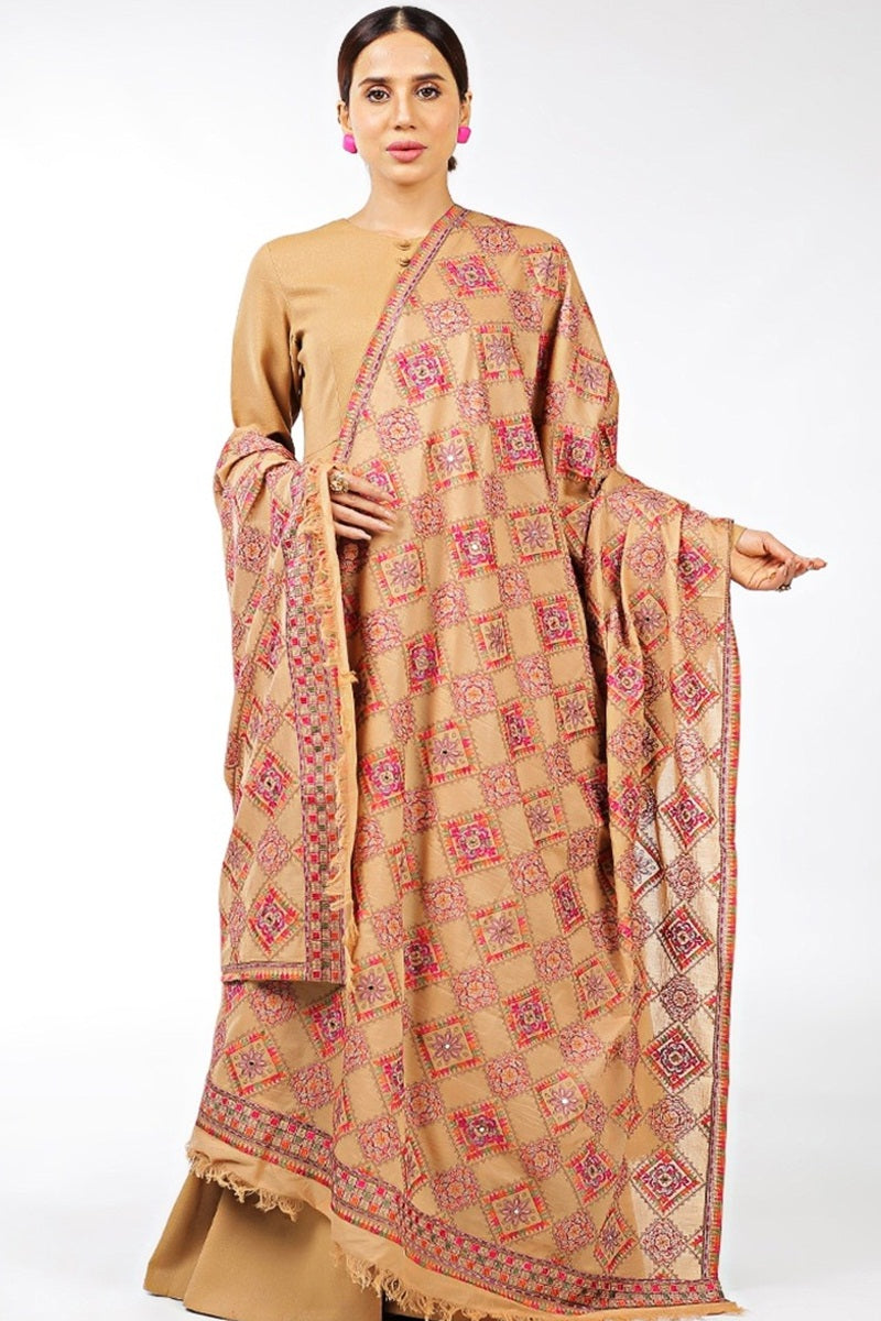 Bareeze FCC-198 Skin  Embroidered Dhanak Three Piece Winter Collection