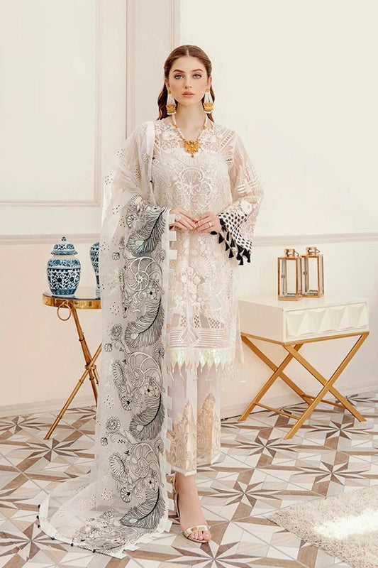sitarahclothing Design#`48 Organza Lawn inner  Embroidered 3 pc