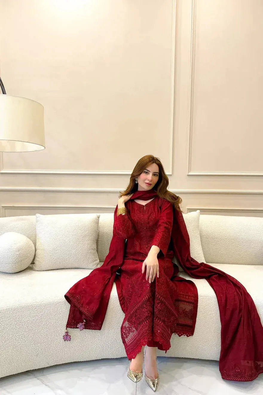 EID Collection Zarqash Embroidered lawn 3PC