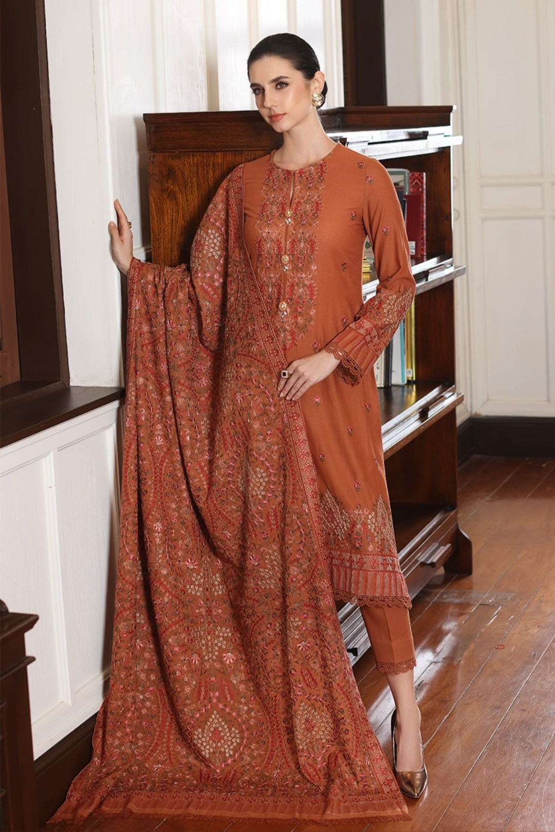 Bareeze-3 Piece – Unstitched Fully Embraided Dhanak Fabric